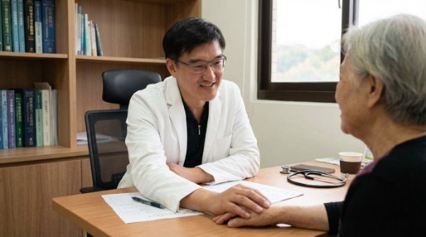 吳紹琥醫師在診間進行醫師寫作的心得整理 傳遞溫暖醫療溫度的醫師寫作文字排版畫面 展現專業與人文關懷精神的醫師寫作紀錄片