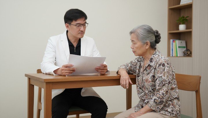 [1] 專業醫師正在為病患進行詳細的痘痘治療諮詢 [2] 顯微鏡下觀察皮膚代謝週期與痘痘治療的關聯 [3] 萊攸診所提供個人化的專業痘痘治療療程方案 [4] 患者保持正向抗痘心態完成三個月痘痘治療