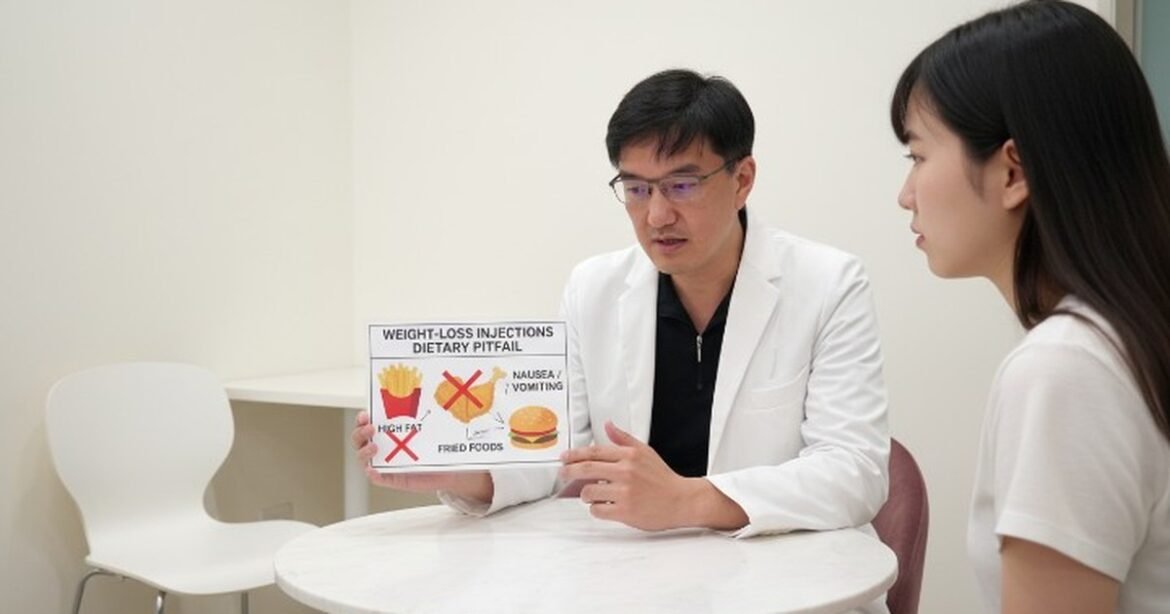 皮秒雷射術後護理的建議，醫師在診所中指導患者