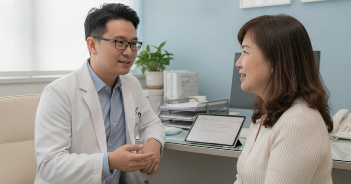 吳芮醫師介紹安全重點，解釋FGF活化因子如何喚醒肌膚膠原蛋白。